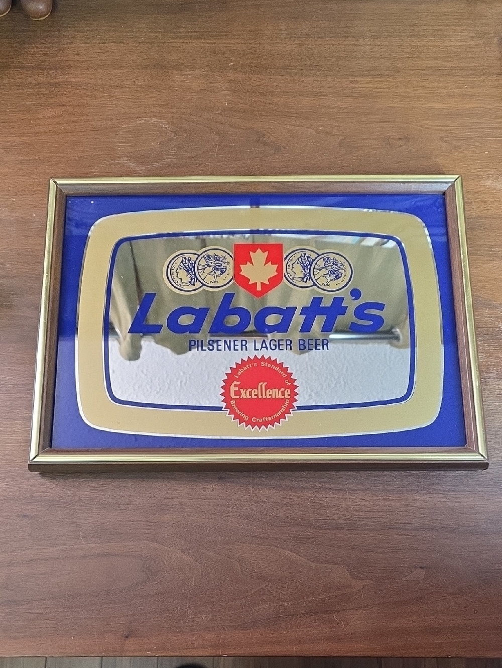 Vintage Labatt’s Pilsner Beer Framed Advertising Mirror Sign Decor Pub / Lounge